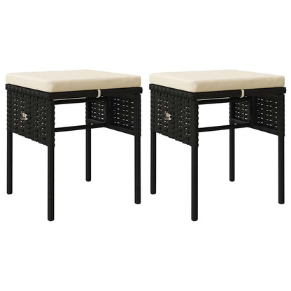 Set Mobili da Giardino 6 pz con Cuscini in Polyrattan Nero - homemem39