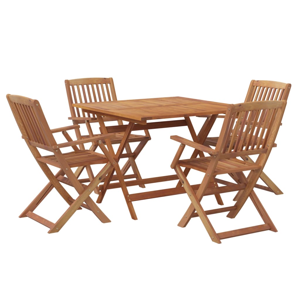 Set da Pranzo per Giardino 5 pz in Legno Massello di Acacia | homemem39