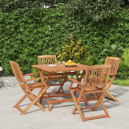 Set da Pranzo per Giardino 5 pz in Legno Massello di Acacia | homemem39