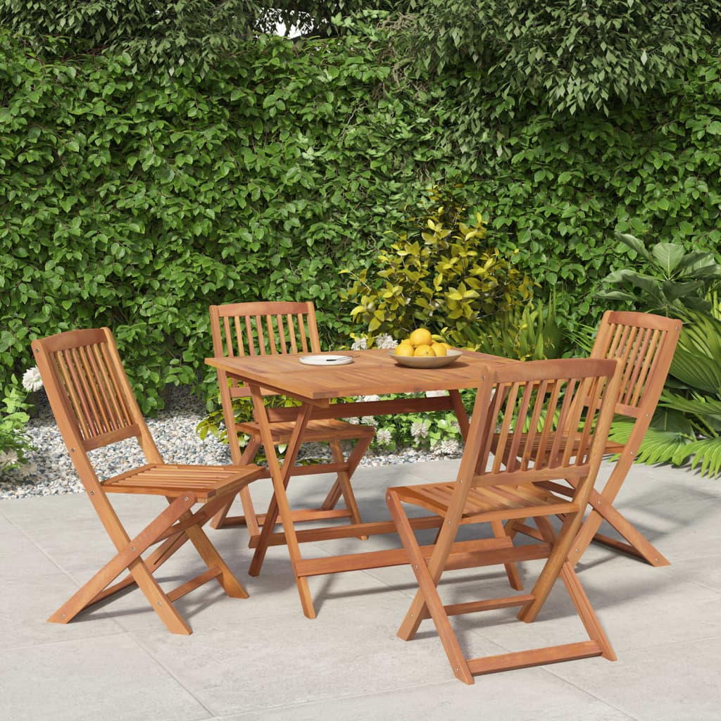 Set da Pranzo per Giardino 5 pz in Legno Massello di Acacia | homemem39