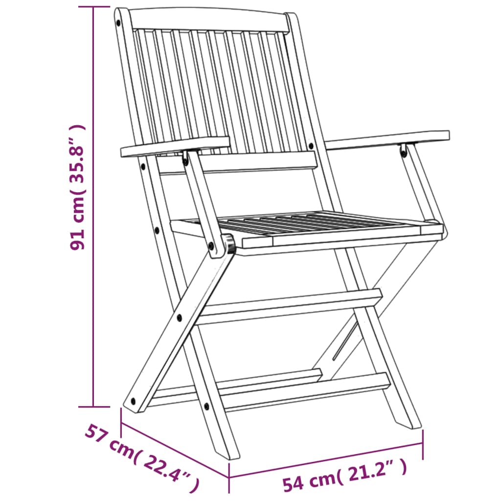 Set da Pranzo per Giardino 5 pz in Legno Massello di Acacia | homemem39