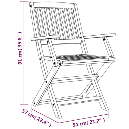 Set da Pranzo per Giardino 5 pz in Legno Massello di Acacia | homemem39