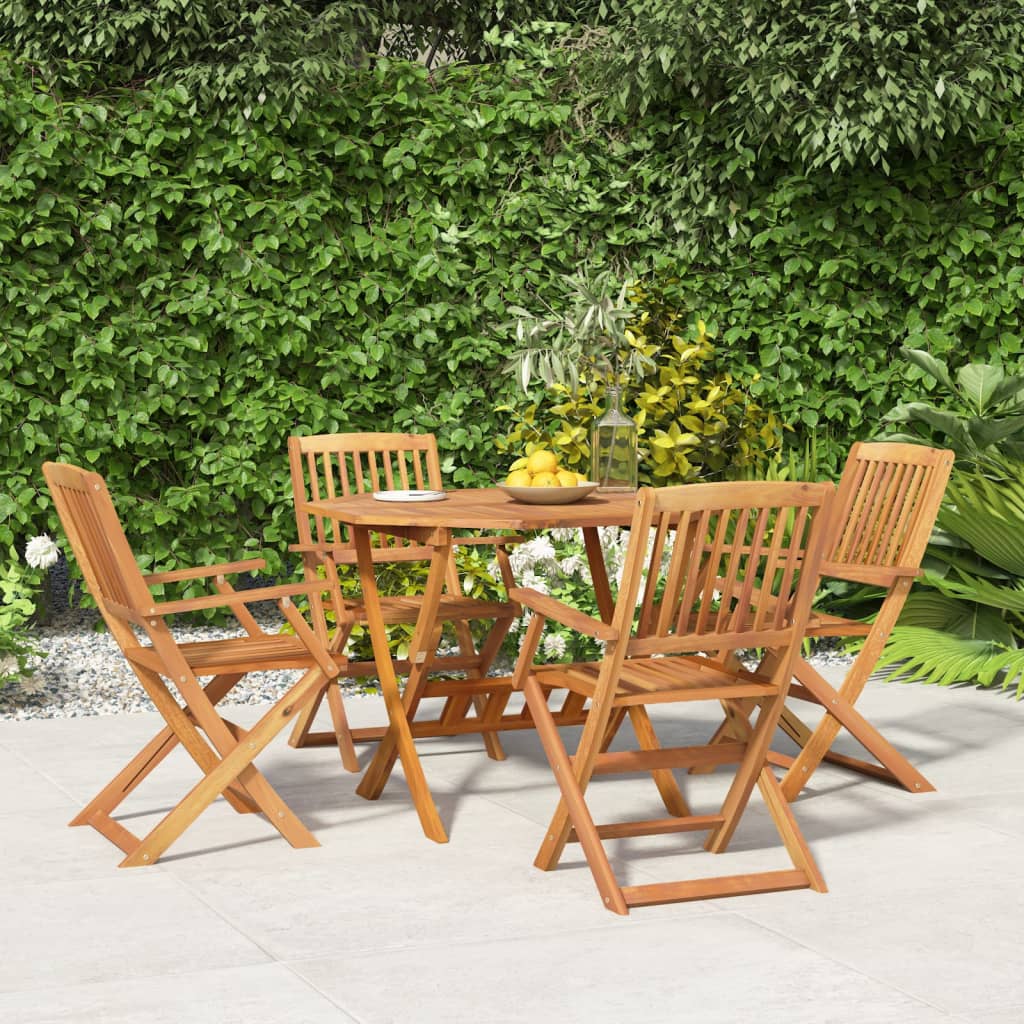 Set da Pranzo per Giardino 5 pz in Legno Massello di Acacia | homemem39