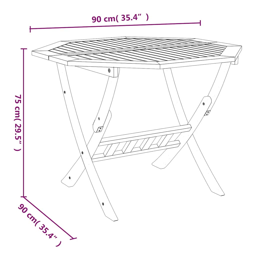 Set da Pranzo per Giardino 5 pz in Legno Massello di Acacia | homemem39