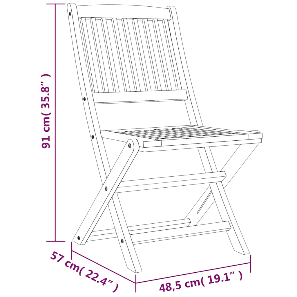 Set da Pranzo per Giardino 5 pz in Legno Massello di Acacia | homemem39