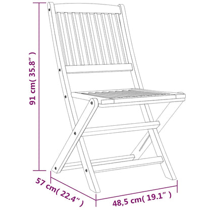 Set da Pranzo per Giardino 5 pz in Legno Massello di Acacia | homemem39