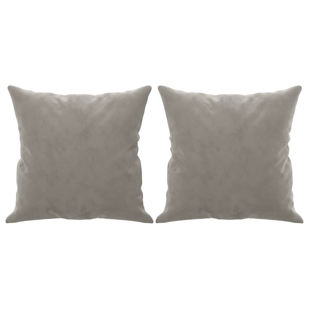 Divano a 2 Posti con Cuscini Grigio Chiaro 120 cm in Velluto | homemem39