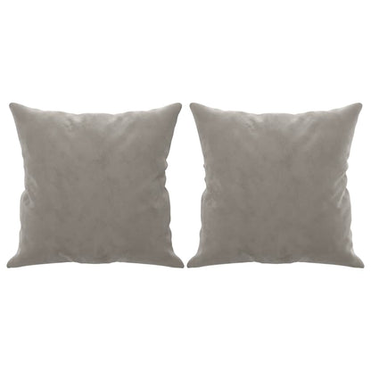 Divano a 2 Posti con Cuscini Grigio Chiaro 120 cm in Velluto | homemem39