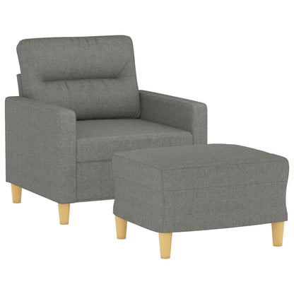 Poltrona con Poggiapiedi Grigio Scuro 60 cm in Tessuto | homemem39