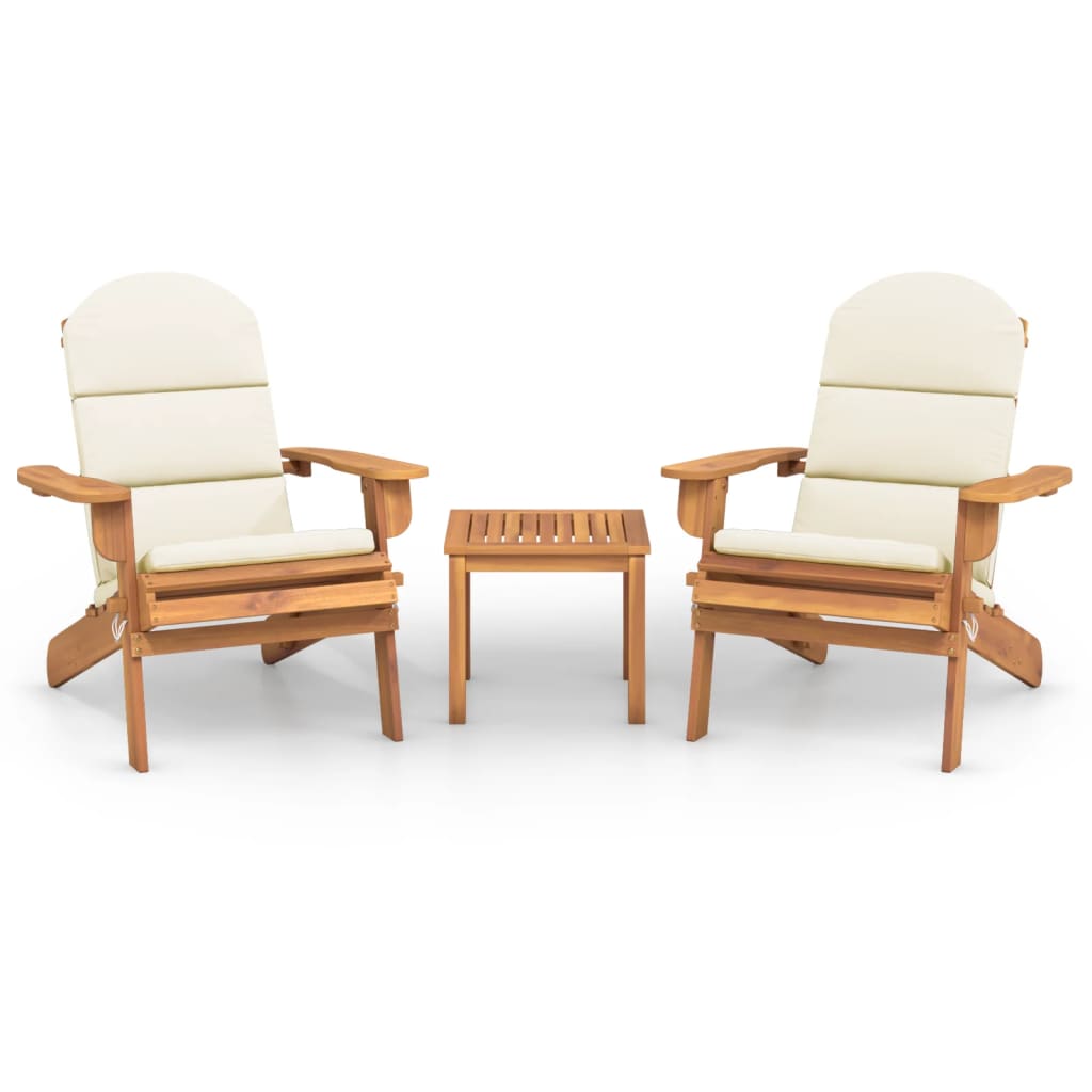 Set Salotto da Giardino Adirondack 3pz Legno Massello di Acacia | homemem39