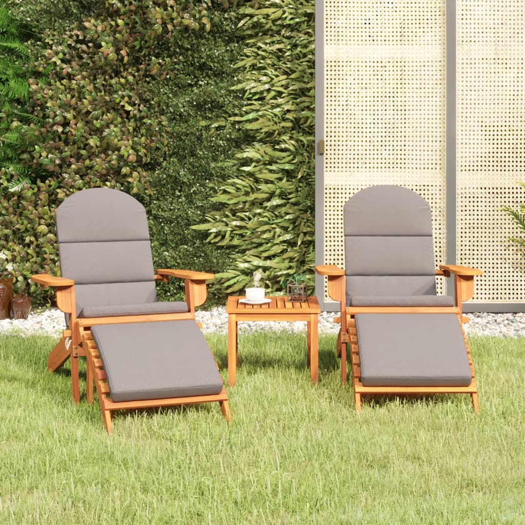 Set Salotto da Giardino Adirondack 3pz Legno Massello di Acacia - homemem39