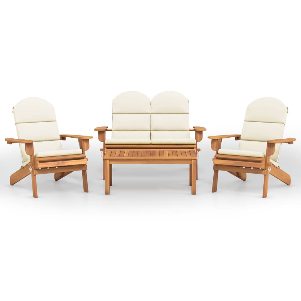 Set Salotto da Giardino Adirondack 4pz Legno Massello di Acacia | homemem39