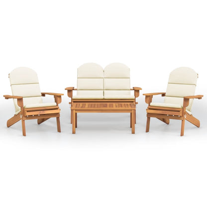 Set Salotto da Giardino Adirondack 4pz Legno Massello di Acacia | homemem39