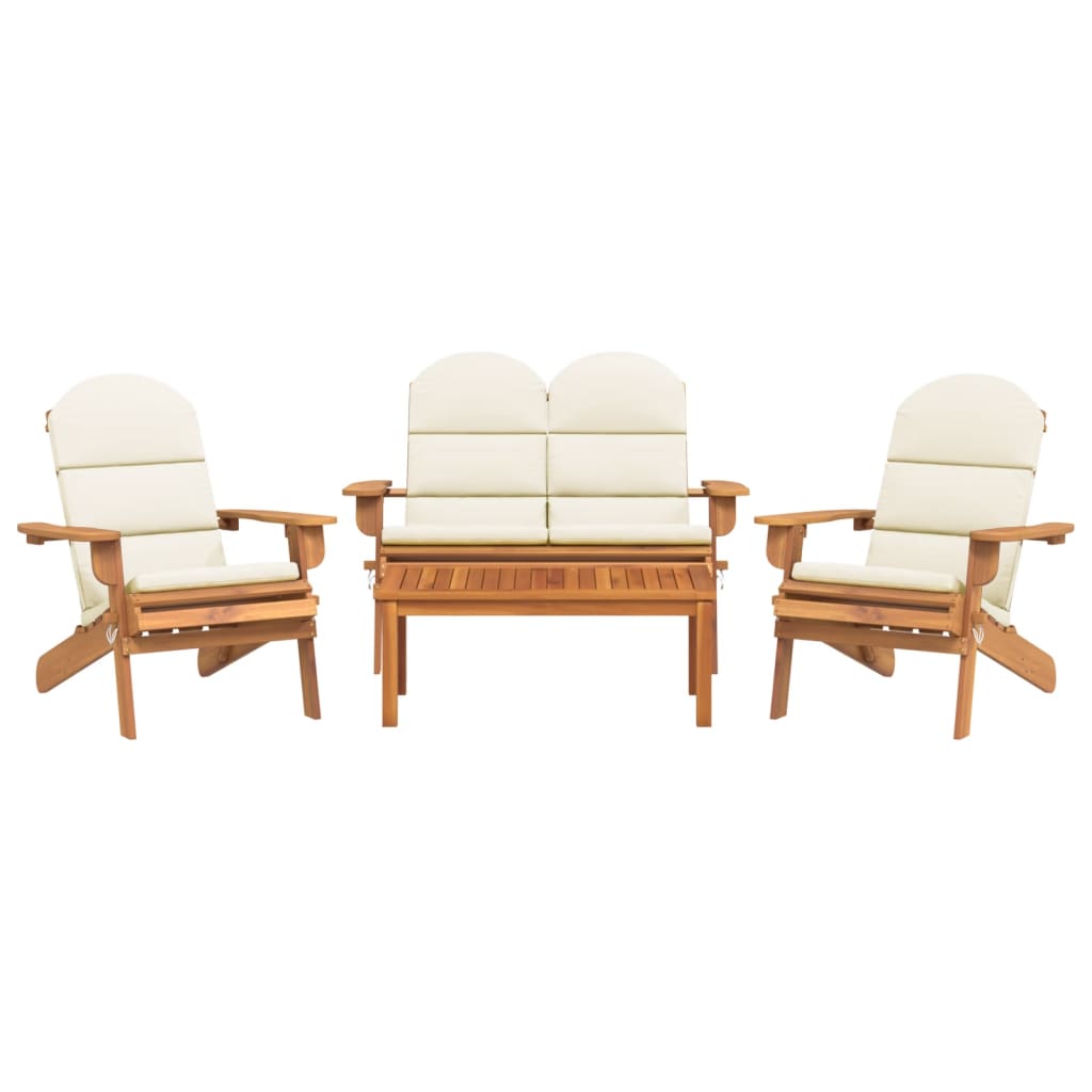 Set Salotto da Giardino Adirondack 4pz Legno Massello di Acacia | homemem39