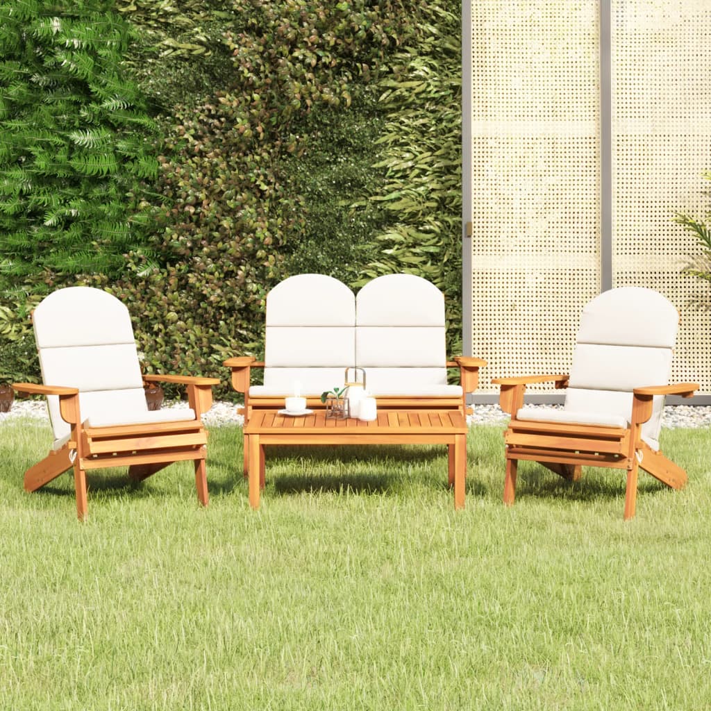 Set Salotto da Giardino Adirondack 4pz Legno Massello di Acacia | homemem39