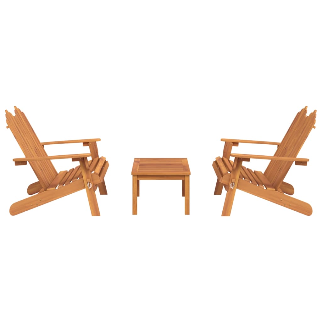 Set Salotto da Giardino Adirondack 3pz Legno Massello di Acacia | homemem39