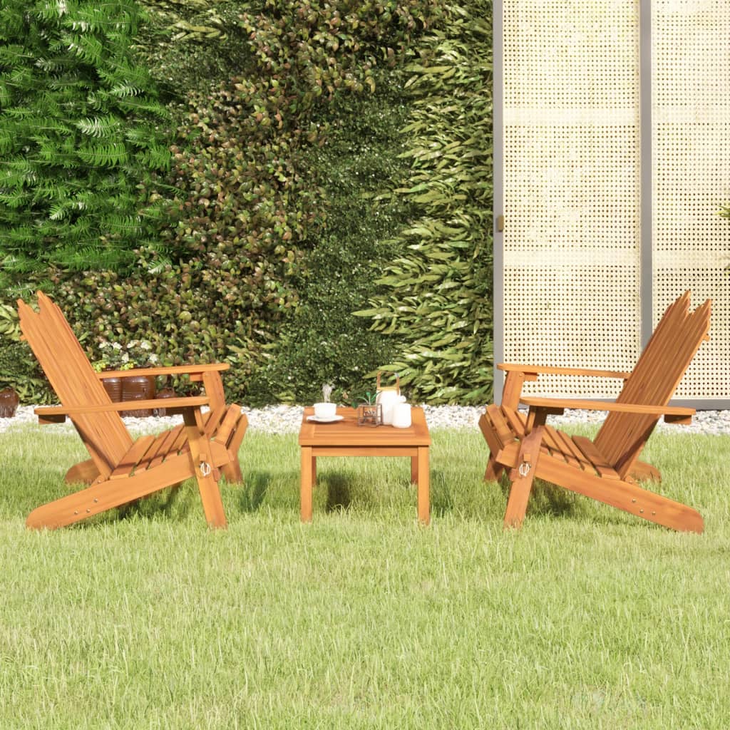 Set Salotto da Giardino Adirondack 3pz Legno Massello di Acacia | homemem39