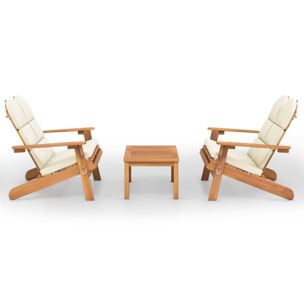 Set Salotto da Giardino Adirondack 3pz Legno Massello di Acacia | homemem39