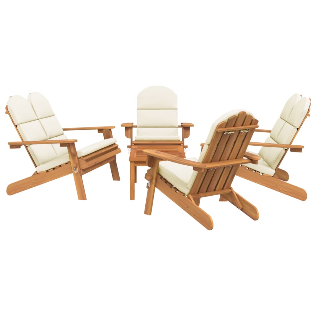 Set Salotto da Giardino Adirondack 5pz Legno Massello di Acacia | homemem39