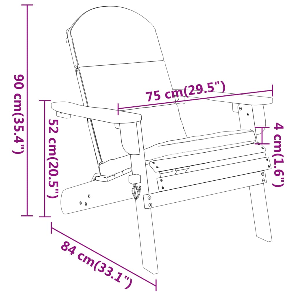 Set Salotto da Giardino Adirondack 5pz Legno Massello di Acacia | homemem39