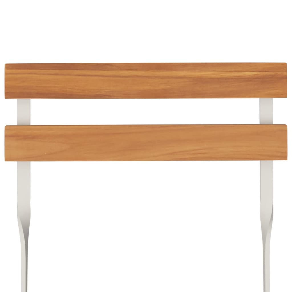 Set Bistrò Pieghevole 5pz in Legno Massello di Acacia e Acciaio - homemem39