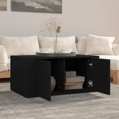 Tavolino da Salotto Nero 80x50x36 cm in Legno Multistrato | homemem39