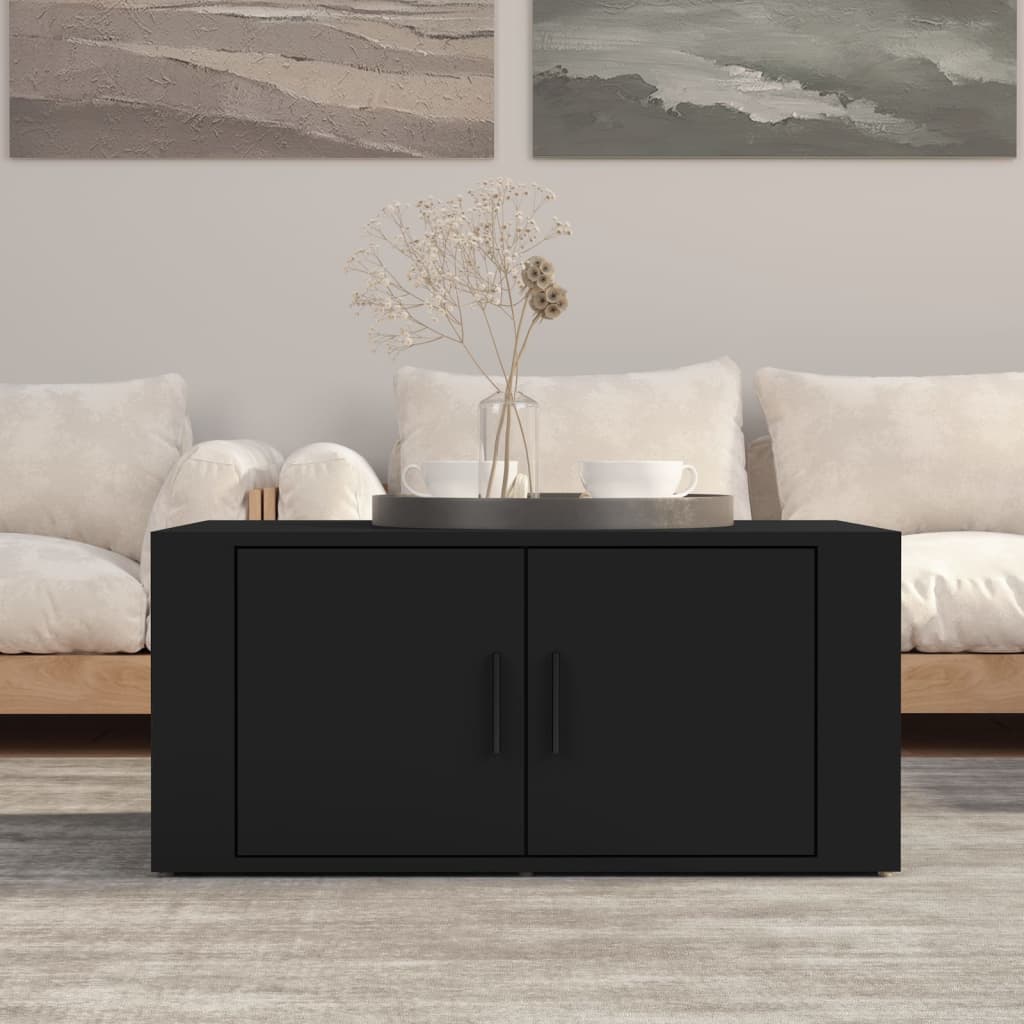 Tavolino da Salotto Nero 80x50x36 cm in Legno Multistrato | homemem39