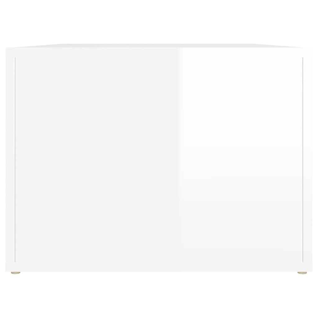 Tavolino da Salotto Bianco Lucido 80x50x36cm Legno Multistrato | homemem39