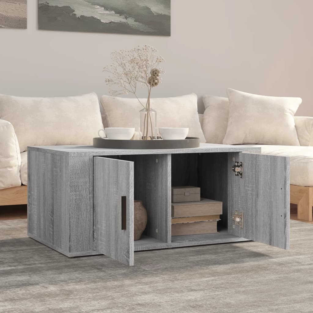Tavolino da Salotto Grigio Sonoma 80x50x36 cm Legno Multistrato | homemem39