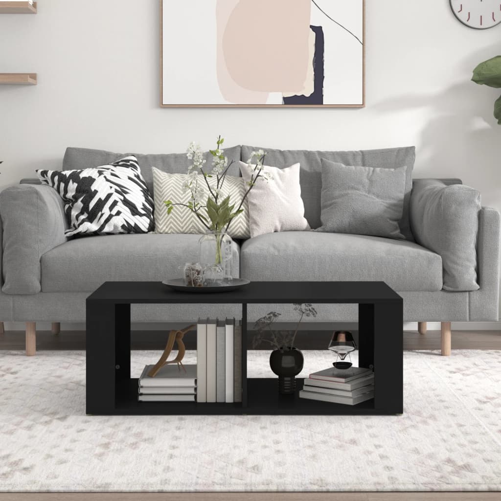 Tavolino da Salotto Nero 100x50x36 cm in Legno Multistrato | homemem39