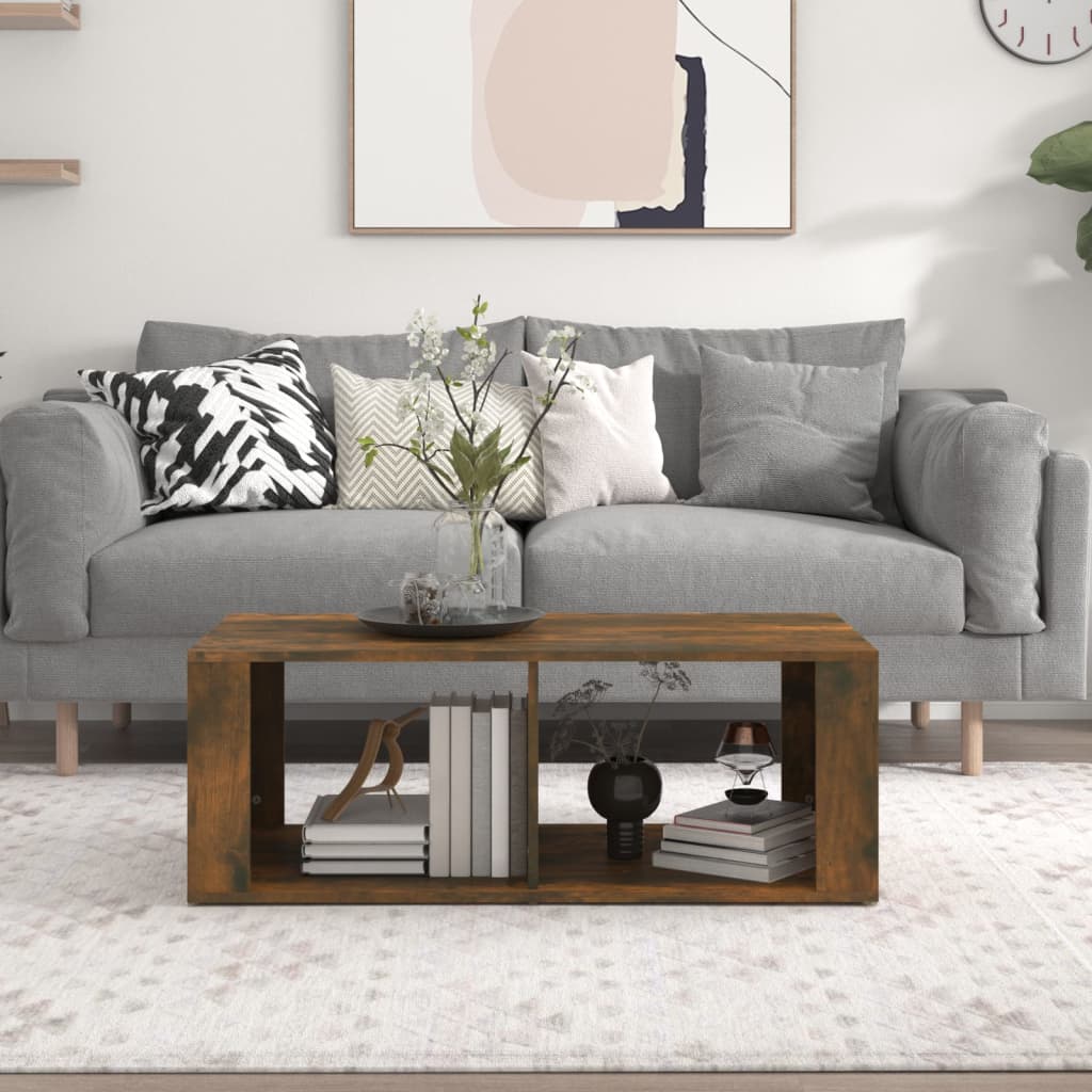 Tavolino da Salotto Rovere Fumo 100x50x36 cm Legno Multistrato | homemem39