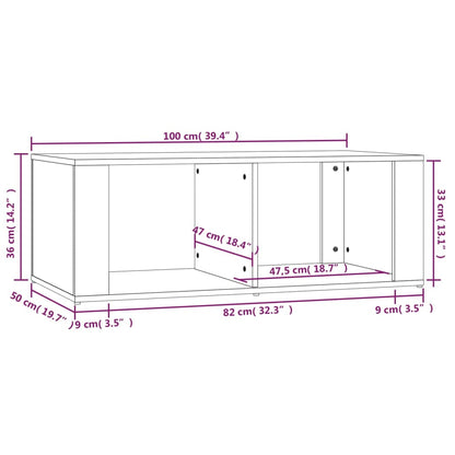 Tavolino da Salotto Rovere Fumo 100x50x36 cm Legno Multistrato | homemem39