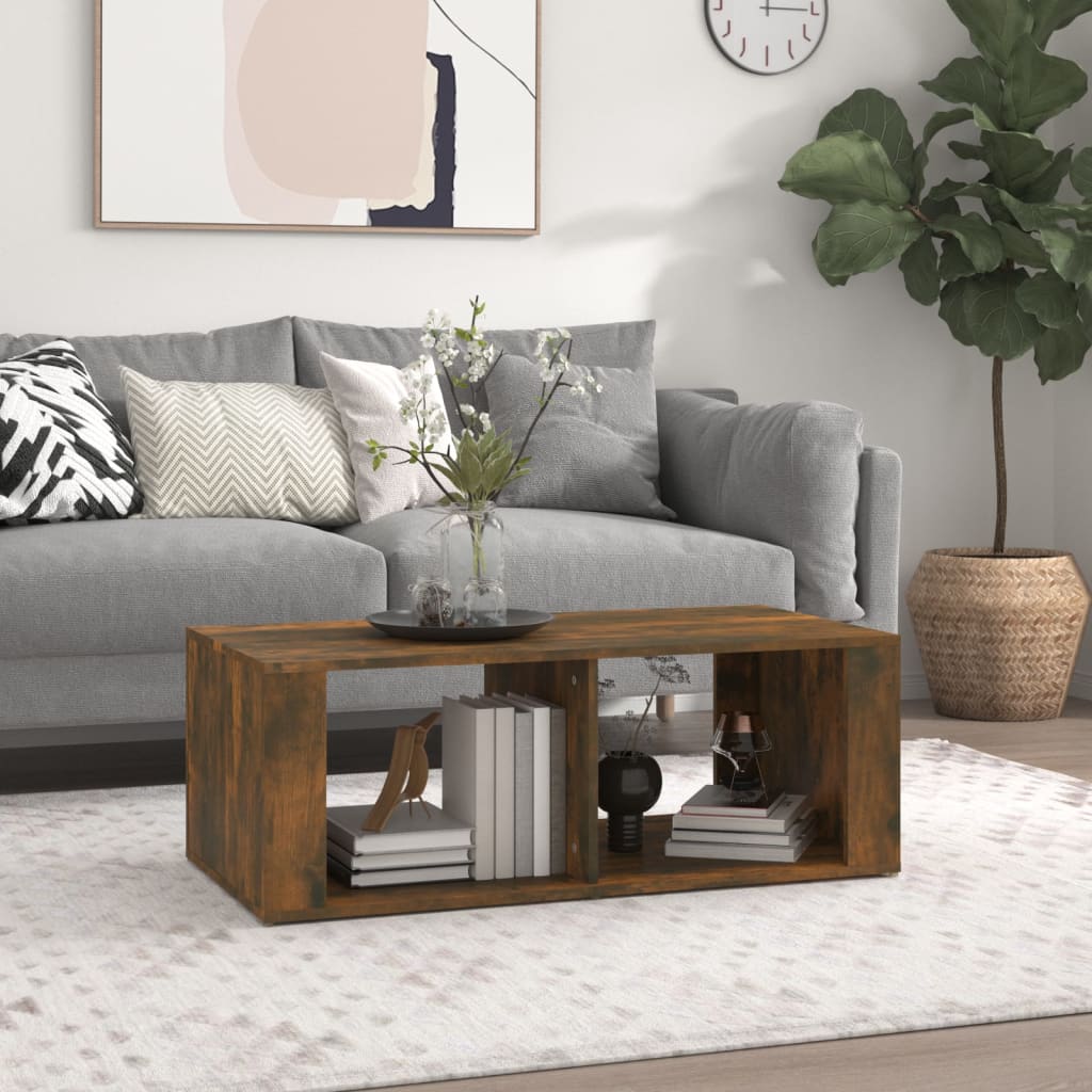 Tavolino da Salotto Rovere Fumo 100x50x36 cm Legno Multistrato | homemem39
