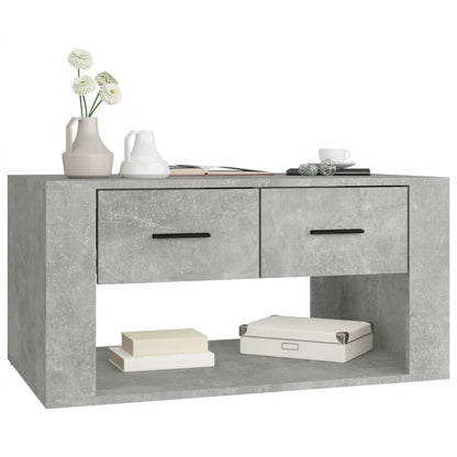 Tavolino da Salotto Grigio Cemento 80x50x40cm Legno Multistrato