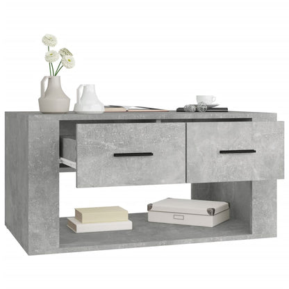Tavolino da Salotto Grigio Cemento 80x50x40cm Legno Multistrato