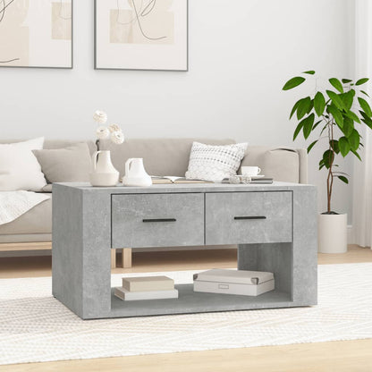 Tavolino da Salotto Grigio Cemento 80x50x40cm Legno Multistrato | homemem39