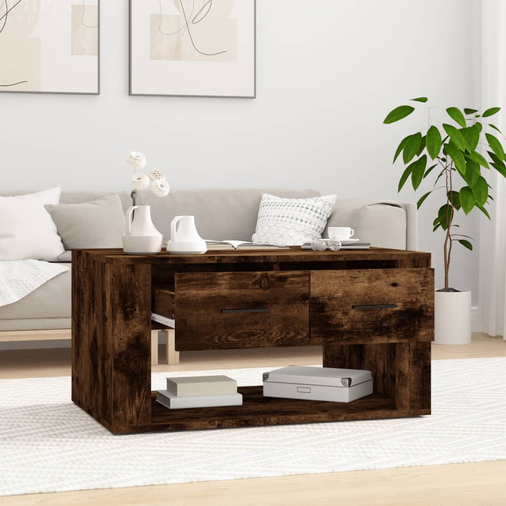Tavolino da Salotto Rovere Fumo 80x50x40 cm Legno Multistrato | homemem39