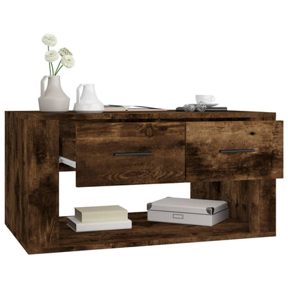 Tavolino da Salotto Rovere Fumo 80x50x40 cm Legno Multistrato