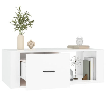 Tavolino da Salotto Bianco 100x50,5x35 cm in Legno Multistrato | homemem39