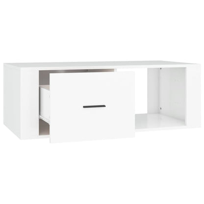 Tavolino da Salotto Bianco 100x50,5x35 cm in Legno Multistrato | homemem39