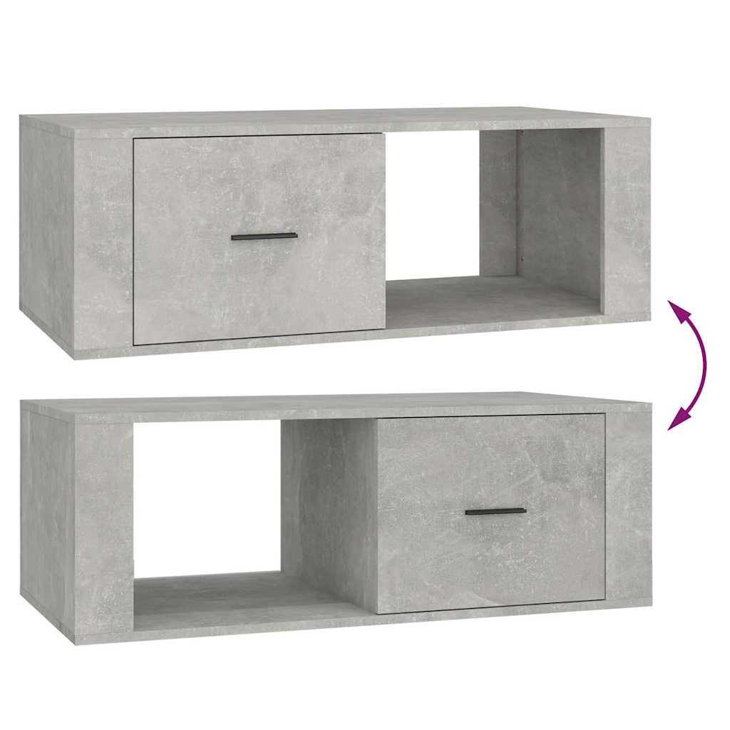 Tavolino Salotto Grigio Cemento 100x50,5x35cm Legno Multistrato | homemem39
