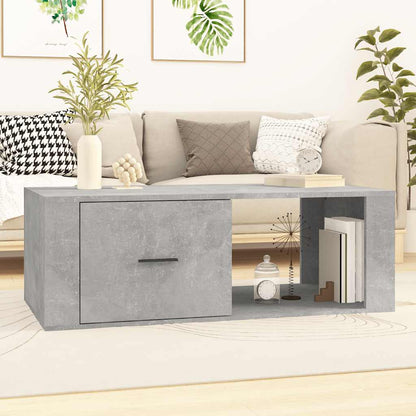 Tavolino Salotto Grigio Cemento 100x50,5x35cm Legno Multistrato | homemem39
