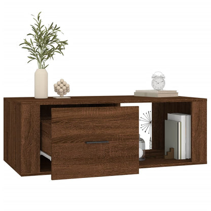 Tavolino Salotto Rovere Marrone 100x50,5x35cm Legno Multistrato