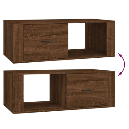 Tavolino Salotto Rovere Marrone 100x50,5x35cm Legno Multistrato