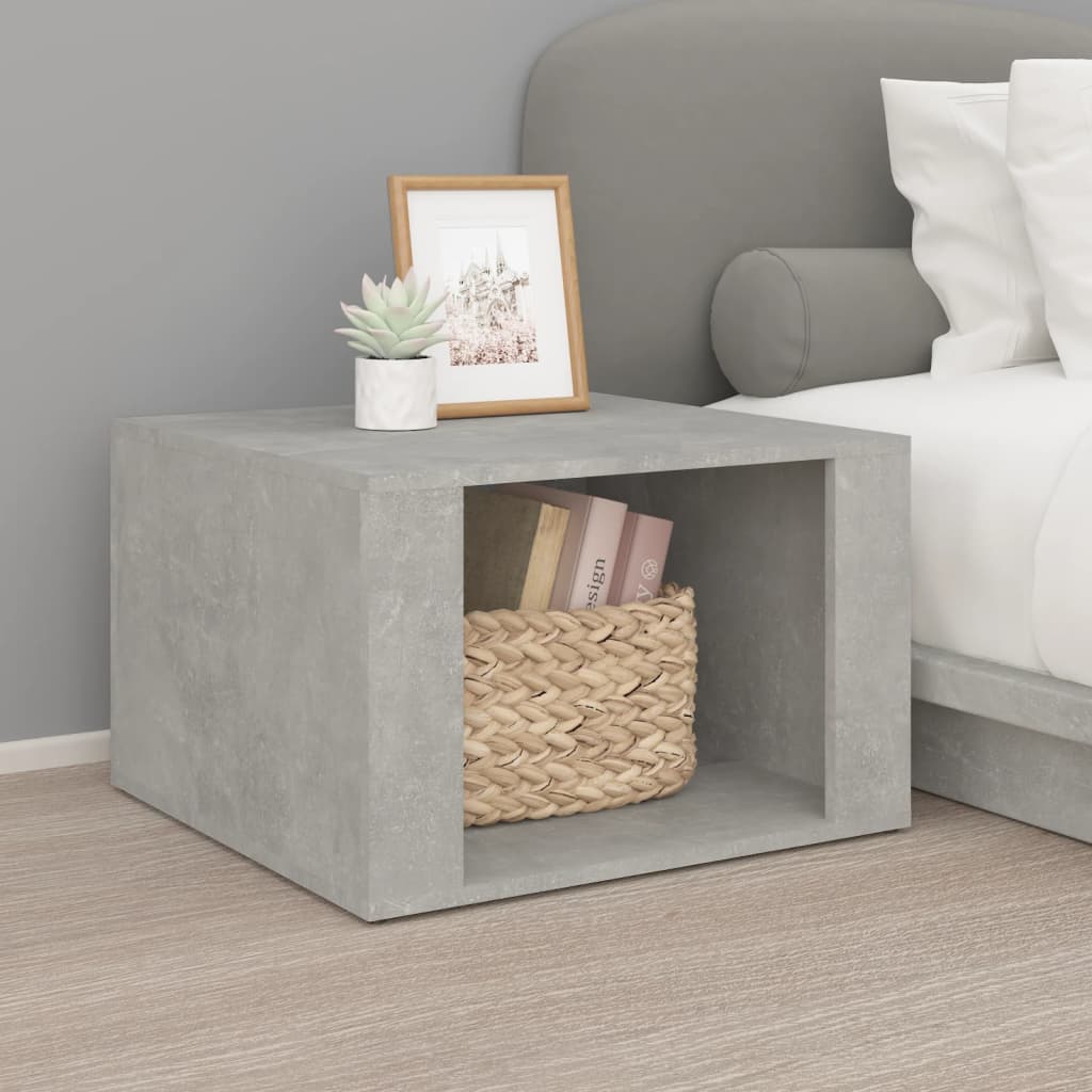 Comodino Grigio Cemento 57x55x36 cm in Legno Multistrato - homemem39