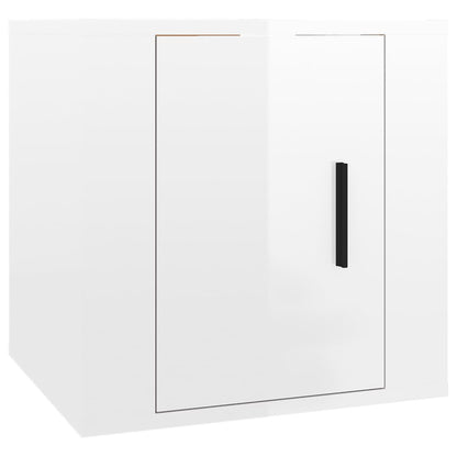 Mobile Porta TV a Parete Bianco Lucido 40x34,5x40 cm - homemem39
