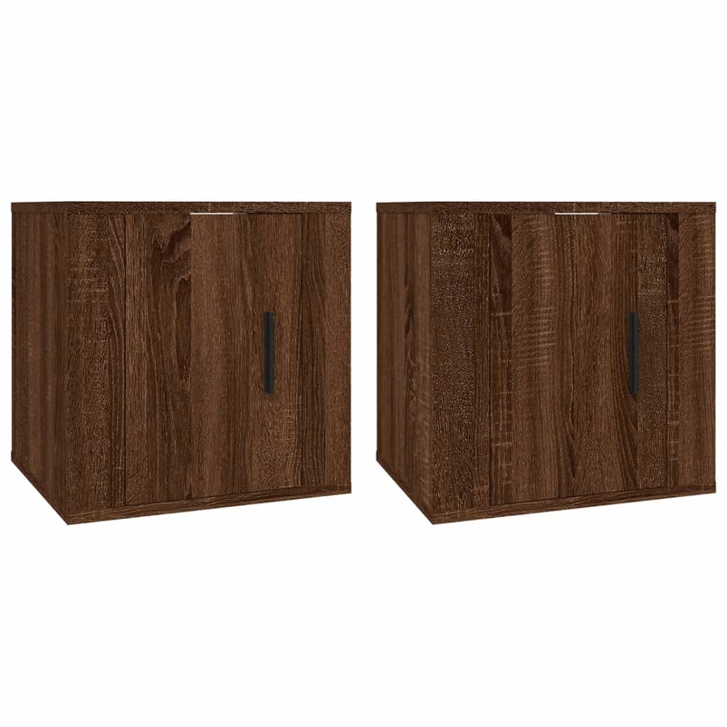 Mobili Porta TV a Parete 2 pz Rovere Marrone 40x34,5x40 cm - homemem39