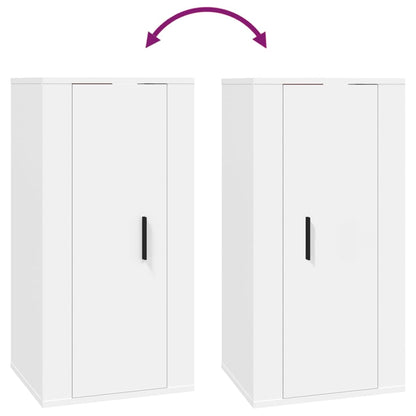 Mobile Porta TV a Parete Bianco 40x34,5x80 cm - homemem39