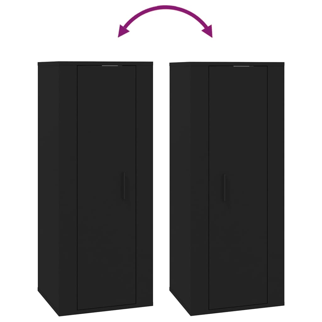 Mobile Porta TV a Parete Nero 40x34,5x100 cm - homemem39