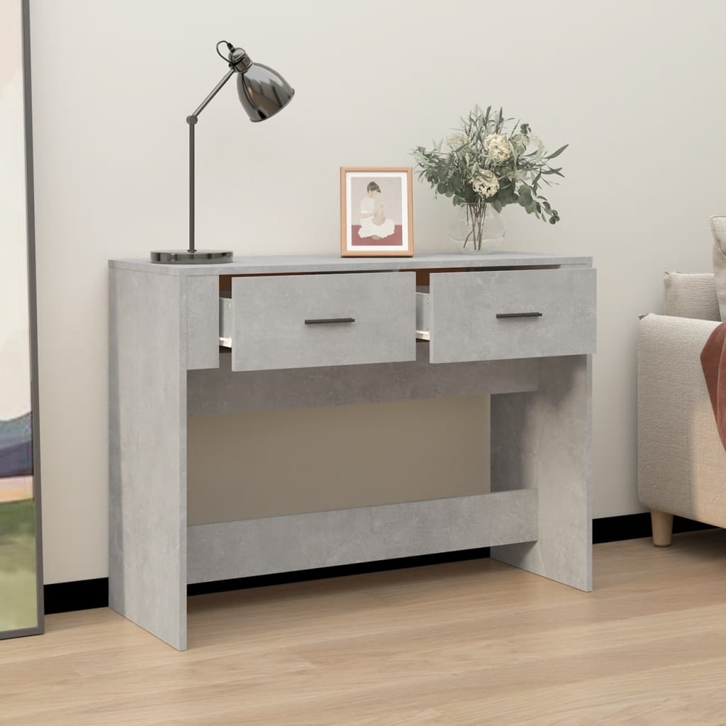 Tavolino Consolle Grigio Cemento 100x39x75 cm Legno Multistrato - homemem39
